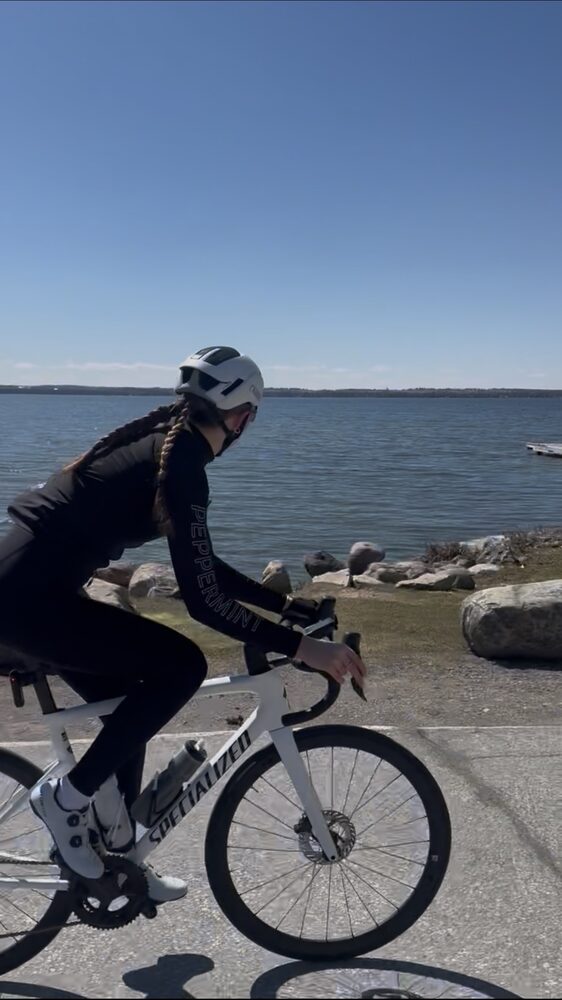 Riding the shoreline along Lake Simcoe