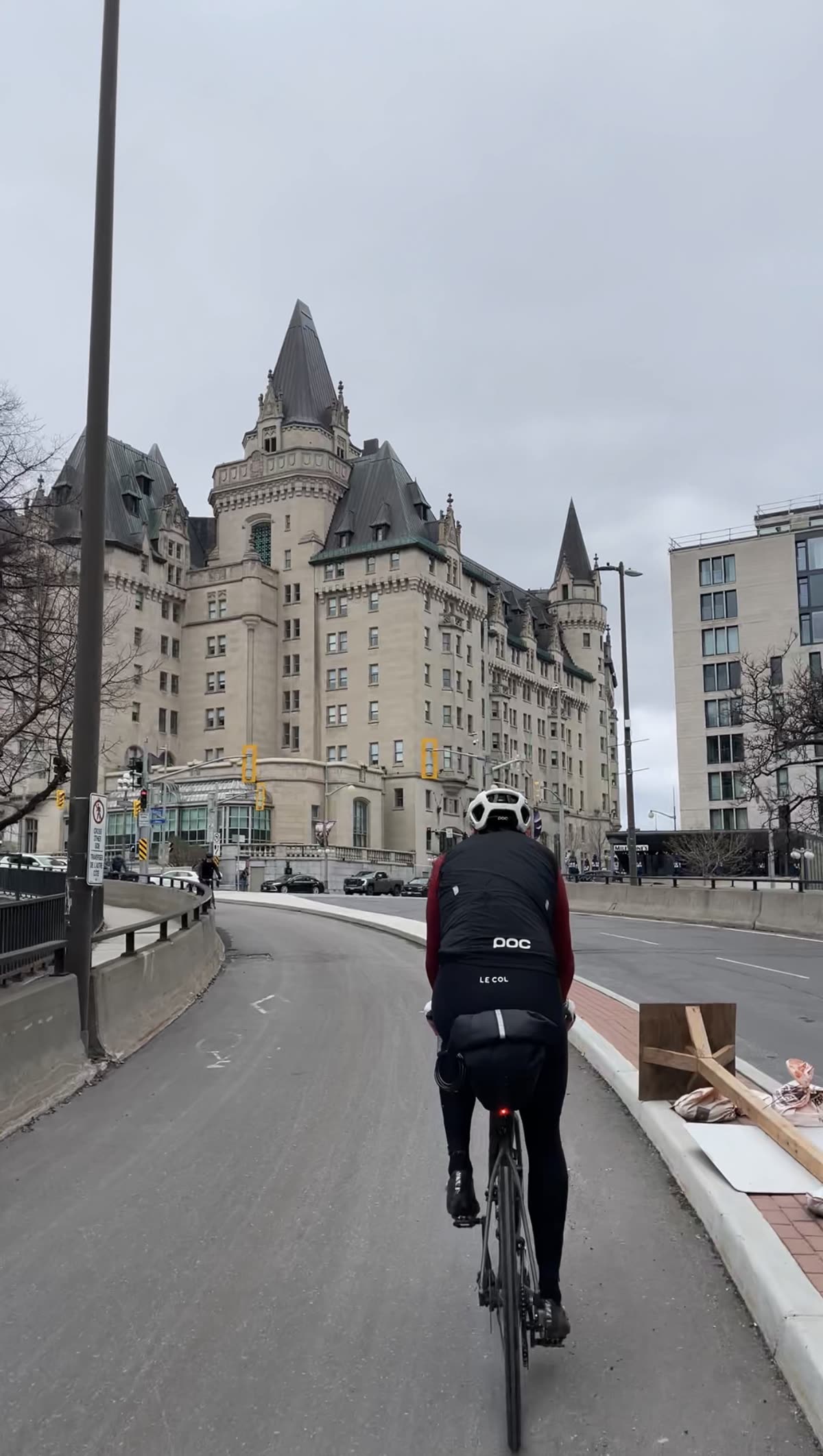 Riding toward the Château Laurier near downtown Ottawa